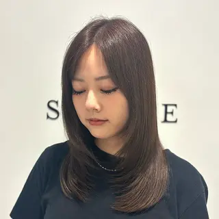 セミロング カラー 艶カラー💟アレンジ すなおのヘアスタイル