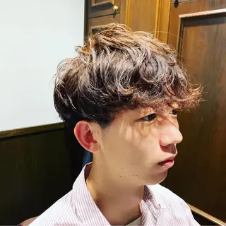 ショート パーマ メンズ ヒロ銀座 バーバーショップ神楽坂所属・ひらお あおとのヘアスタイル
