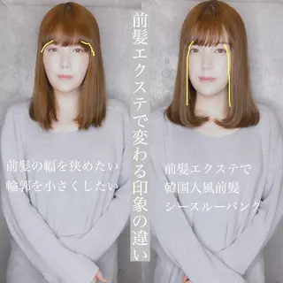 ミディアム カラー パーマ ヘアアレンジ メンズ キッズ ネイル マツエク・マツパ ACHFILO モデル募集のヘアスタイル