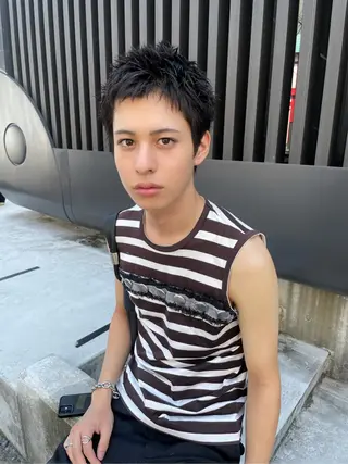 ショート メンズ スパイラルパーマ 🌐hina⭐️のヘアスタイル