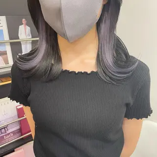 ミディアム カラー tokute 中野真咲🐺のヘアスタイル