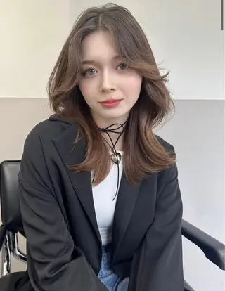 セミロング 【レイヤー特化】 笠原優のヘアスタイル