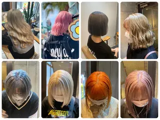 カラー 透明感ブリーチ ハイトーンウエダのヘアスタイル