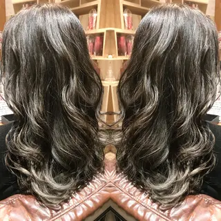 セミロング カラー シールエクステ⭐️ オオミタクヤのヘアスタイル