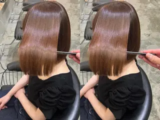 ショート ボブ×縮毛矯正× 髪質改善/三ツ木一生のヘアスタイル