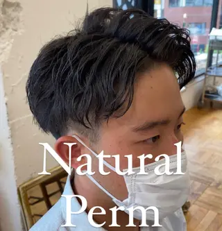 パーマ メンズ ボブ ショート 髪質改善  相澤晃希のヘアスタイル