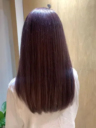 セミロング カラー ミディアムパーマ /癖毛パーマのヘアスタイル