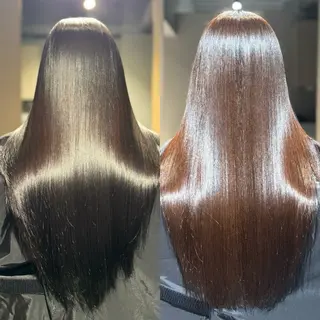 ロング パーマ ブリーチなし Ⅰ 髪質改善カラーのヘアスタイル