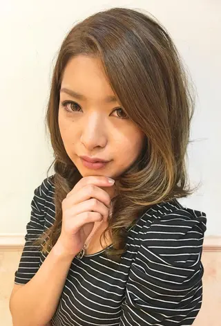 セミロング カラー パーマ 髪穂庵カミノキモチ所属・🌈喜村 正志🌈のヘアスタイル