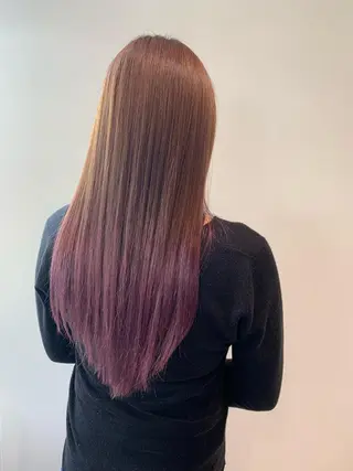 ロング カラー 小島嵩人 縮毛矯正 髪質改善のヘアスタイル