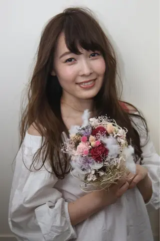 ロング カラー ながやま まいのヘアスタイル