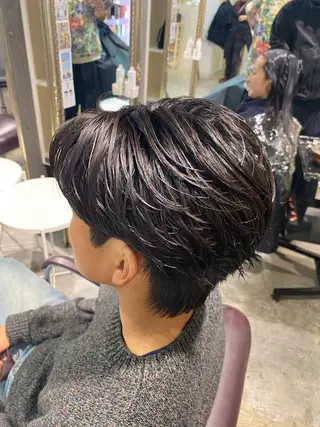 ショート パーマ メンズ パーマ特化/フェザー パーマシャドウ/真生のヘアスタイル