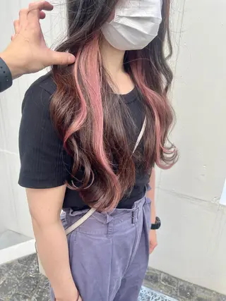 ロング カラー 佐藤史哉* 韓国レイヤー赤み除去のヘアスタイル