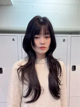 ロング yu-kaハッシュ カット/韓国レイヤーのヘアスタイル