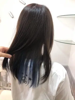 セミロング カラー miyu 美髪縮毛矯正𓂃꙳⋆のヘアスタイル