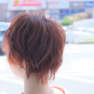 ショート カラー パーマ ヘアデザインシュシュ所属・斉藤 三千夫のヘアスタイル