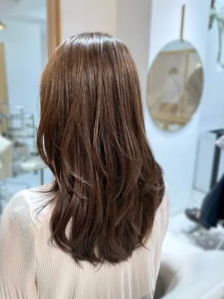 セミロング カラー 安永 涼のヘアスタイル