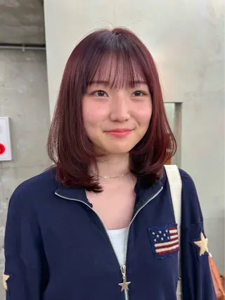 ミディアム カラー グレージュ/レイヤー /ボブ/moyu🎀のヘアスタイル