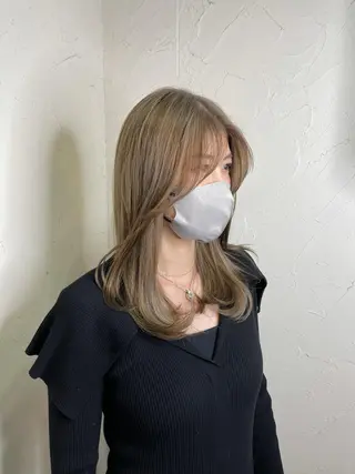 セミロング カラー 韓国ヘア🫧艶カラー 🫧髪質改善/オオヤのヘアスタイル