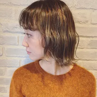 ミディアム la fith所属・rico_by ヘアとアイブロウのヘアスタイル