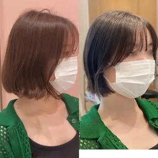 ショート カラー パーマ ヘアアレンジ 小野寺瑞希 /最小顔カットのヘアスタイル