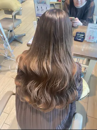 セミロング カラー ヘアアレンジ RIHO/愛されモテ /透明感カラーのヘアスタイル
