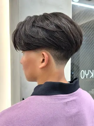 ショート パーマ メンズ nico TOKYO所属・ニュアンス/ センターパート/イノのヘアスタイル