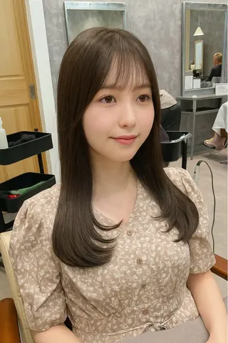 セミロング ✨韓国ヘア✨ レイヤー✂️鎌倉楓麻のヘアスタイル