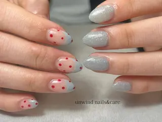 ネイル unwind ┊︎冬っぽネイル🧸のネイルデザイン
