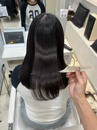 セミロング 【髪質改善カラー】 あむ·. ⟡ 🖤のヘアスタイル