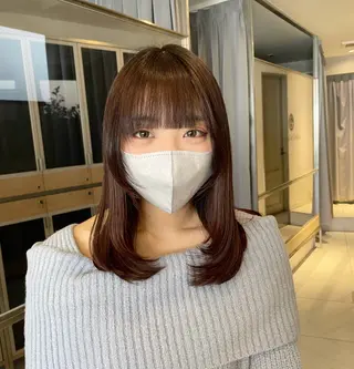 セミロング カラー ヘアアレンジ 艶髪/レイヤーカット 🐣misakiのヘアスタイル