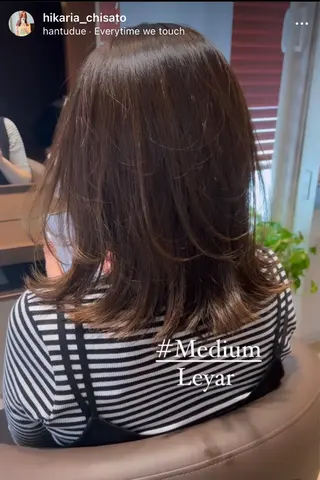 ミディアム 十字 千里のヘアスタイル