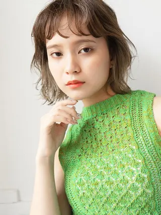 ミディアム カラー パーマ "オトナ髪”/ LAKA TOCCAのヘアスタイル