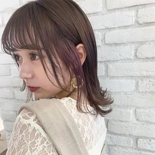 ミディアム カラー 韓国ヘア/艶カラー /田中悠佑のヘアスタイル