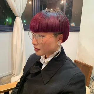 ショート カラー 似合わせカット ケアパーマ喜来雅由のヘアスタイル