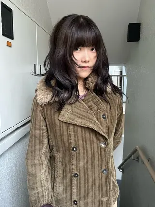 セミロング カラー ハッシュカット🐈 韓国レイヤー/ののかのヘアスタイル