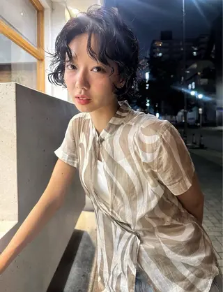 ショート パーマ 榛地 渉馬のヘアスタイル