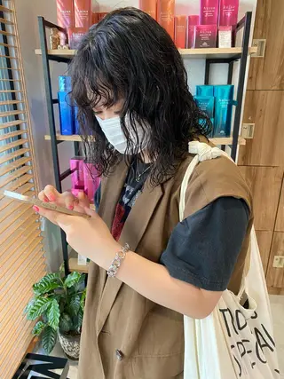 セミロング カラー パーマ ヘアアレンジ パーマ指名No1 /namiのヘアスタイル