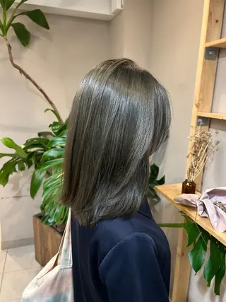 ミディアム カラー LOuNICA銀座所属・透明感カラー/ カット/安田　伍輝のヘアスタイル