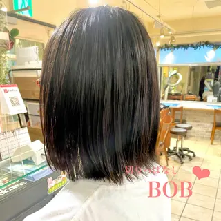 ミディアム 切りっぱなしボブ ソノキユウカのヘアスタイル