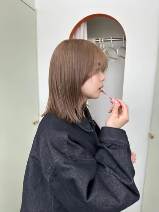 ミディアム カラー ボブ/レイヤー/ケア パーマ/リュウタのヘアスタイル