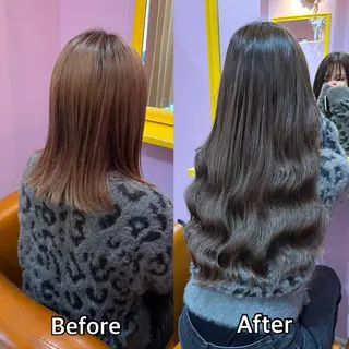 ロング シール＋ちび編み込み エクステ梅田🐨のヘアスタイル