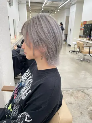 ミディアム カラー ハイトーン/レイヤー /ケアブリーチ石川治のヘアスタイル