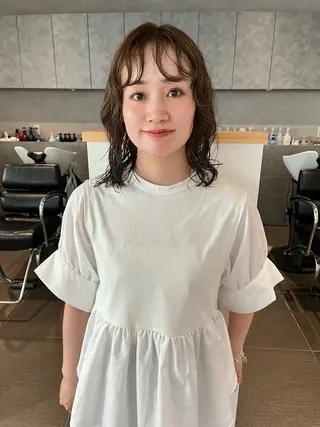 ミディアム カラー パーマ ショート/パーマ/ カラー/FUKOのヘアスタイル