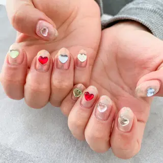 ネイル ゴテゴテ💙ワンホン リオナのネイルデザイン