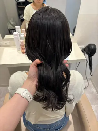 ミディアム カラー パーマ ヘアアレンジ 押切 響　のヘアスタイル