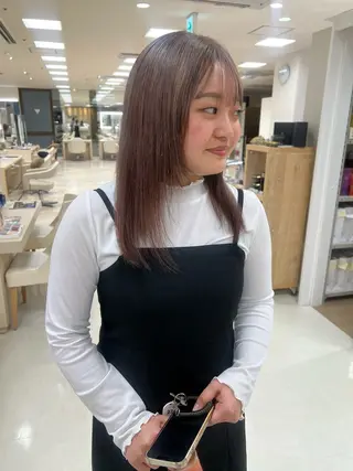 セミロング カラー ハイトーン/ウルフ /レイヤー/坂野幸伸のヘアスタイル