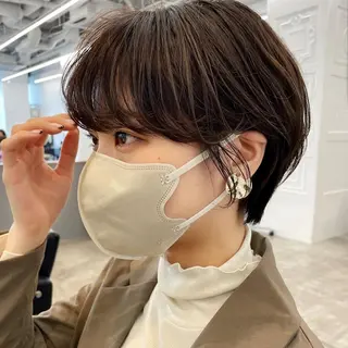 ショート パーマ レイヤー/ショート透 明感カラー/西田祐賀のヘアスタイル