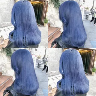 ロング カラー ヘアアレンジ メンズ キッズ 💟Chloe原宿店 🩶ハイトーンのヘアスタイル