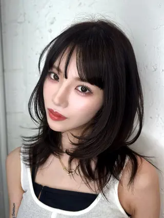 ミディアム カラー Pocket仙台 💚モエリのヘアスタイル